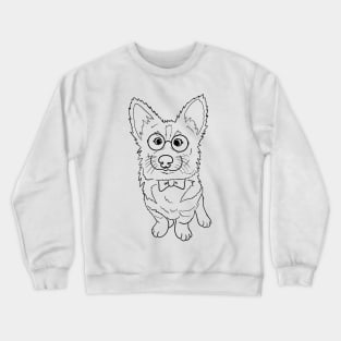 Dashing gentleman corgi dog line art illustration Crewneck Sweatshirt